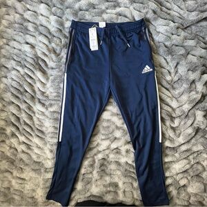 Adidas Navy Joggers with White Stripes (NWT) 💙
